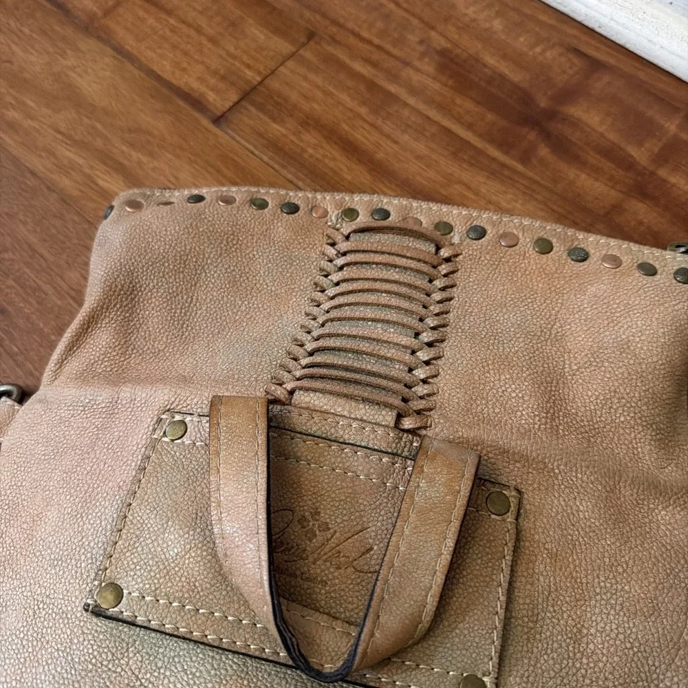 Patricia Nash Leather Hobo Crossbody Bag/ Backpack Convertible Tassel